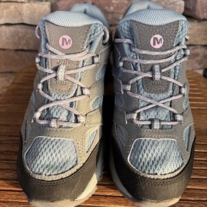 Merrell Youth Blue Gray Size 3 M Girls Shoes  Waterproof Hiking MK165706 EUC